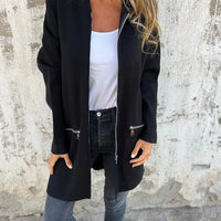 Ida | Rundhals-Reißverschluss Langarm Freizeitjacke