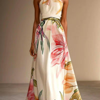 Delicia | Geblümtes Maxikleid aus Satin