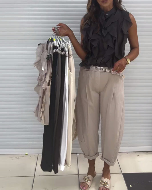 Alexa | modisches ärmelloses Top mit Designer-Akzent