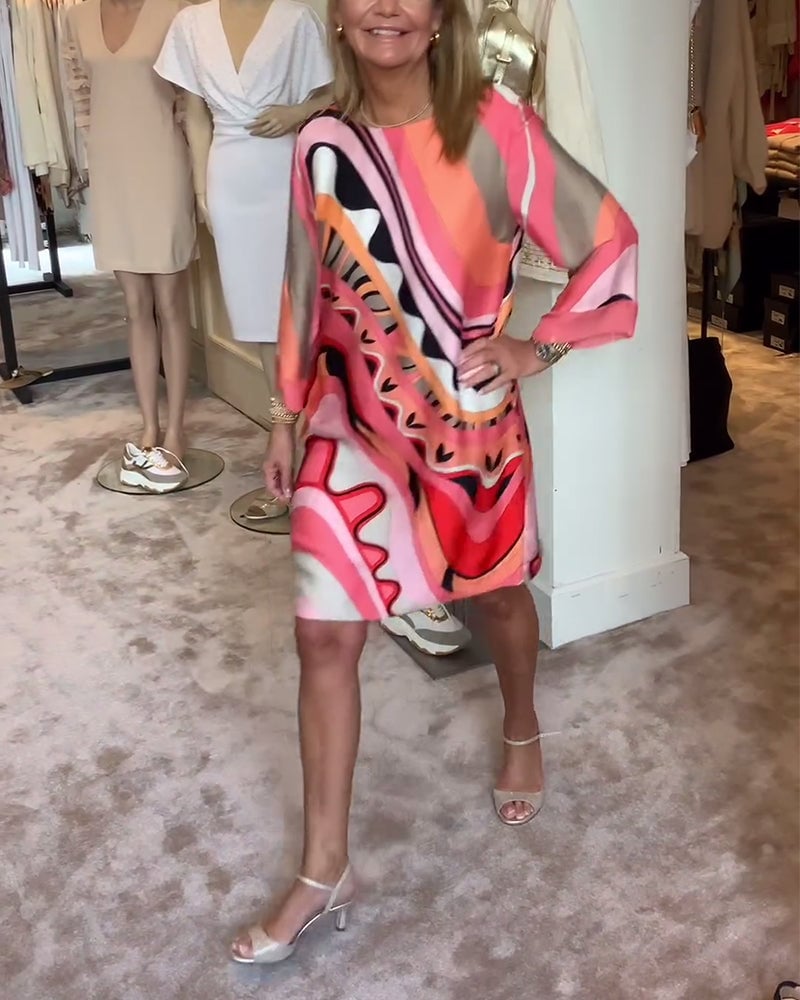 Maicah | Luftiges Midikleid mit zeitlosem Muster