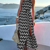 Roana | Neckholder-Maxikleid mit oberschenkelhohem Schlitz