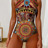 Jazz | Paisley ärmelloser einteiliger Badeanzug