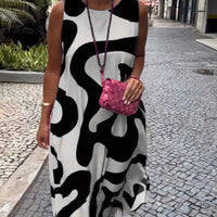 Bertha | Stylisches ärmelloses Kleid mit geometrischem Druck