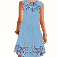 Lauren | zeitloses ärmelloses Kleid aus Kunstdenim für entspannte Tage