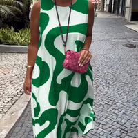 Bertha | Stylisches ärmelloses Kleid mit geometrischem Druck