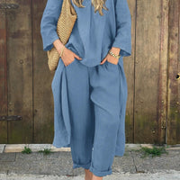 Kaelyn | Tunika-Set aus Leinen in Übergröße