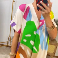 April | Damenkleid mit kurzen Ärmeln und Herzausschnitt