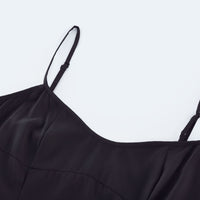 Roisin | Kontrastfarbenes plissiertes Maxikleid