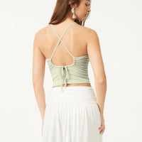 Etta | modisches Crop Top ohne Träger mit Bindebändern