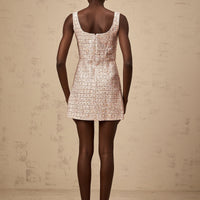 Alexia | stilvolles rosa Minikleid im Tweed-Design