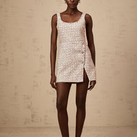 Alexia | stilvolles rosa Minikleid im Tweed-Design