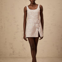 Alexia | stilvolles rosa Minikleid im Tweed-Design