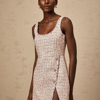 Alexia | stilvolles rosa Minikleid im Tweed-Design