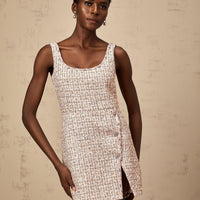 Alexia | stilvolles rosa Minikleid im Tweed-Design