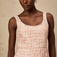 Alexia | stilvolles rosa Minikleid im Tweed-Design