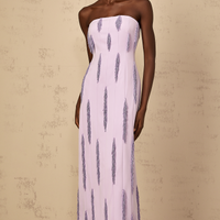 Emilie | Perlenbesetztes Maxikleid mit Fransen