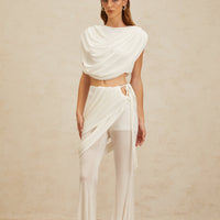 Madalyn | stilvolles asymmetrisches gerafftes Set