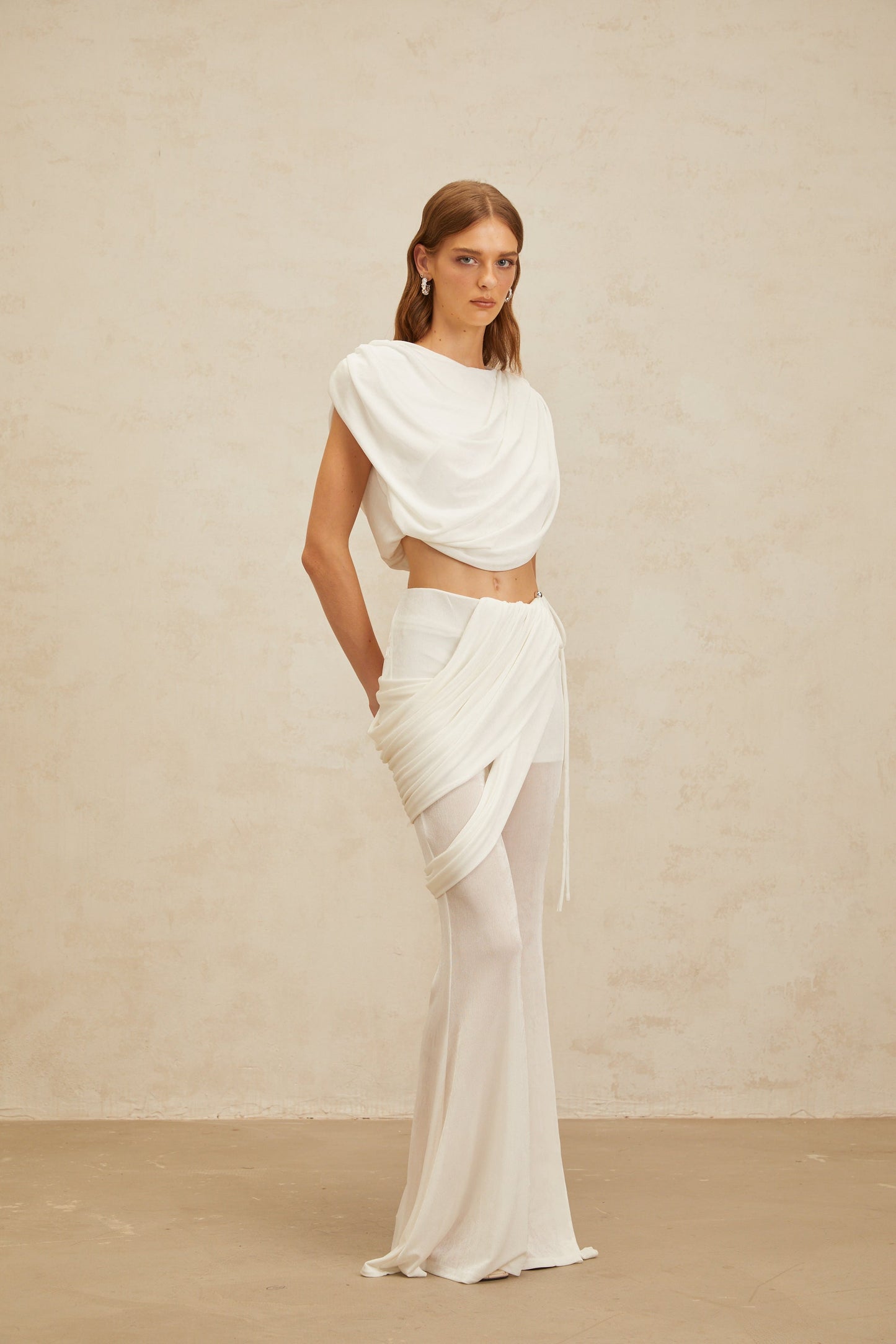 Madalyn | stilvolles asymmetrisches gerafftes Set