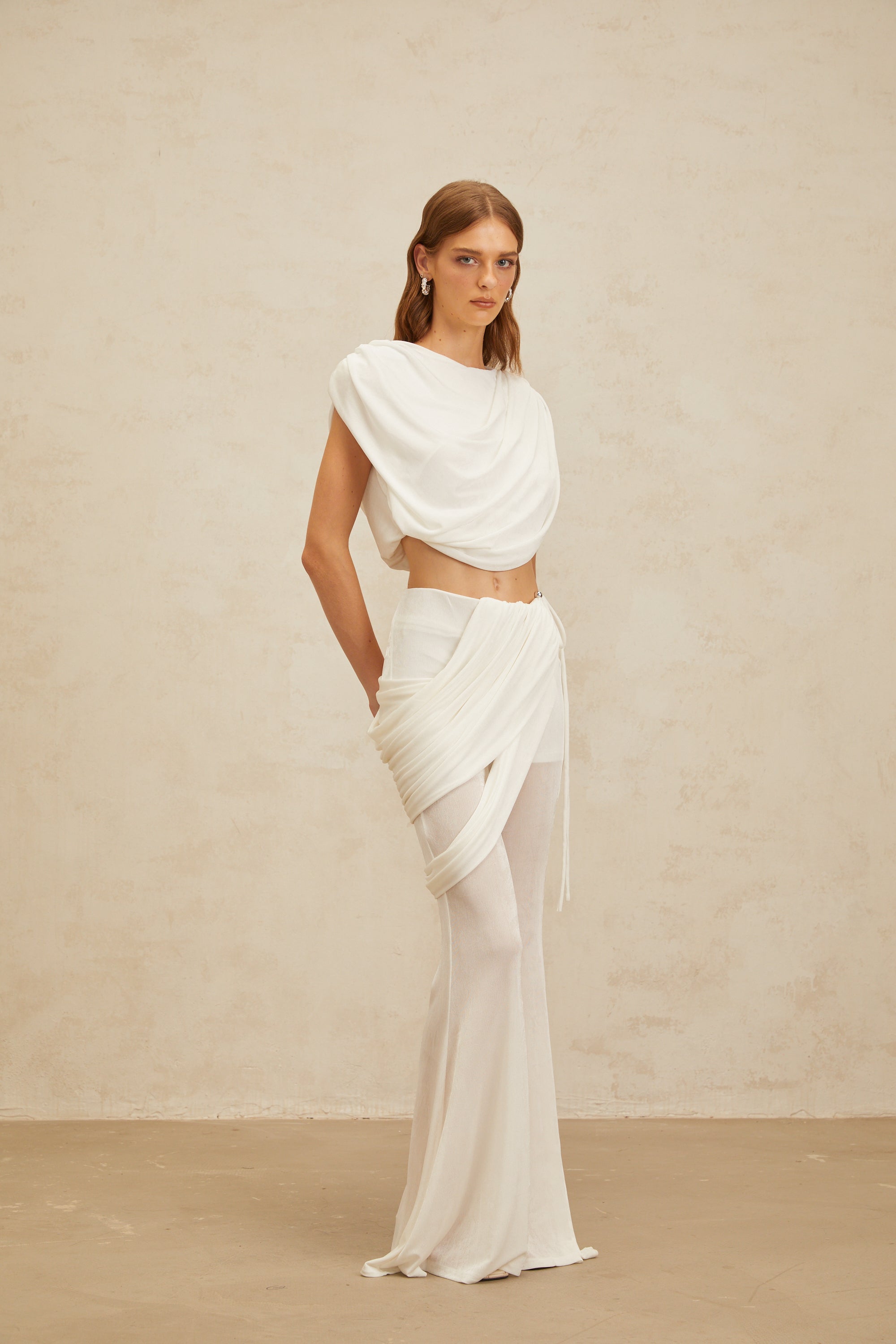 Madalyn | stilvolles asymmetrisches gerafftes Set