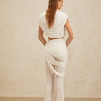 Madalyn | stilvolles asymmetrisches gerafftes Set