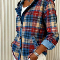 Tyrna | Lässige Jacke mit Kapuze und Karomuster