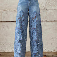 Nancy | elegante Damenjeans mit Spitze und buntem Patchwork