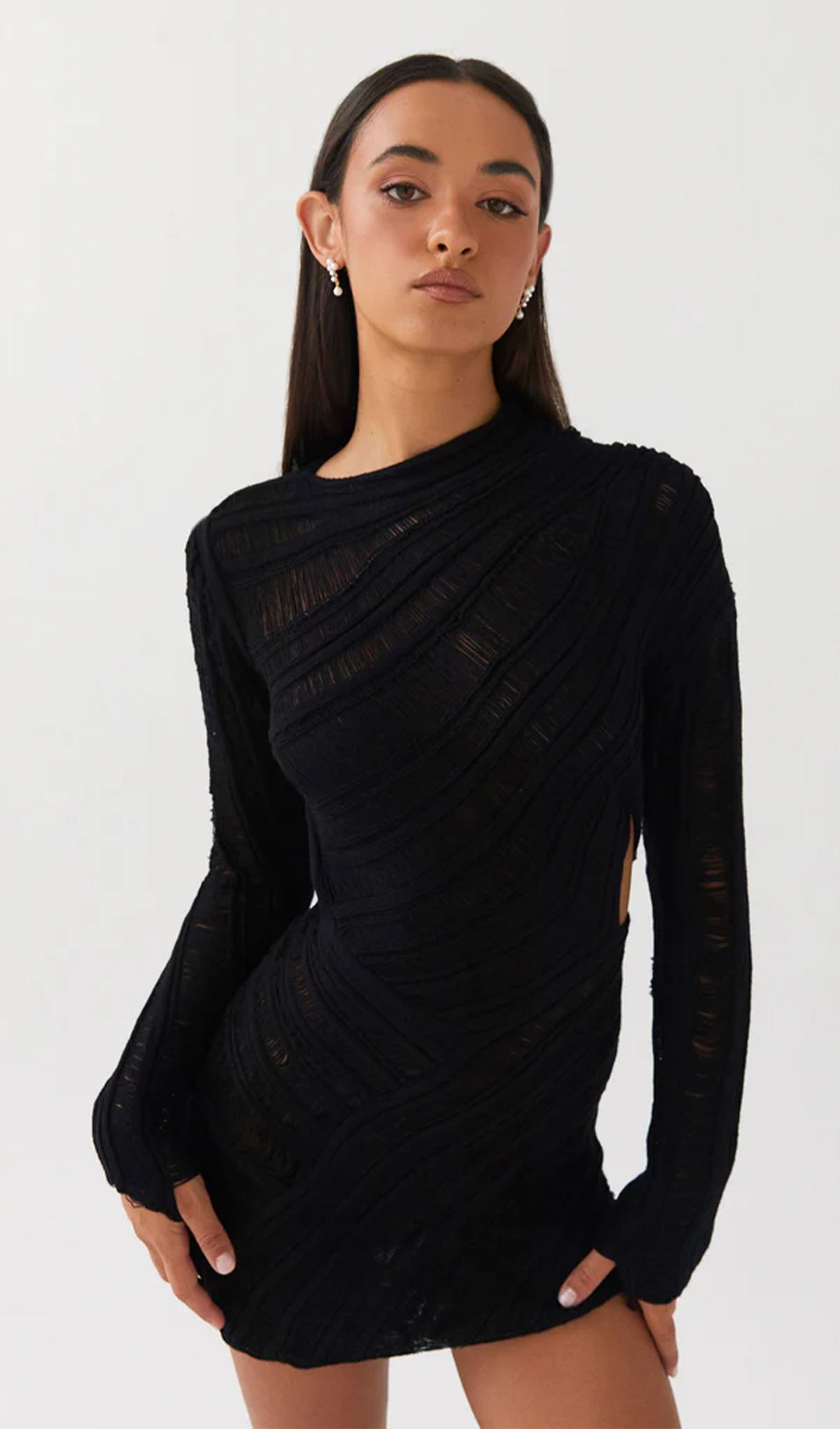 Murie | Ausgeschnittenes strukturiertes Minikleid