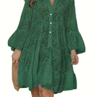 Robin | Zeitloses Kleid mit spitzem Ausschnitt und lockerem Schnitt