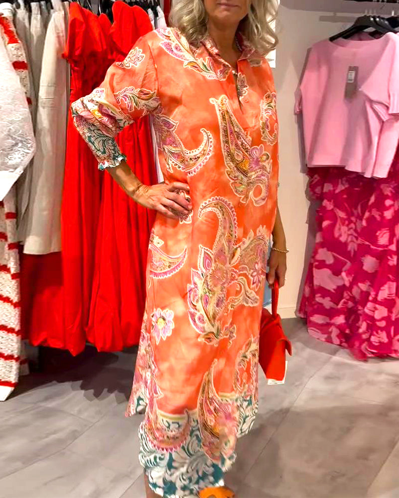 Alainy | Vibrierendes Midikleid mit Paisleymuster