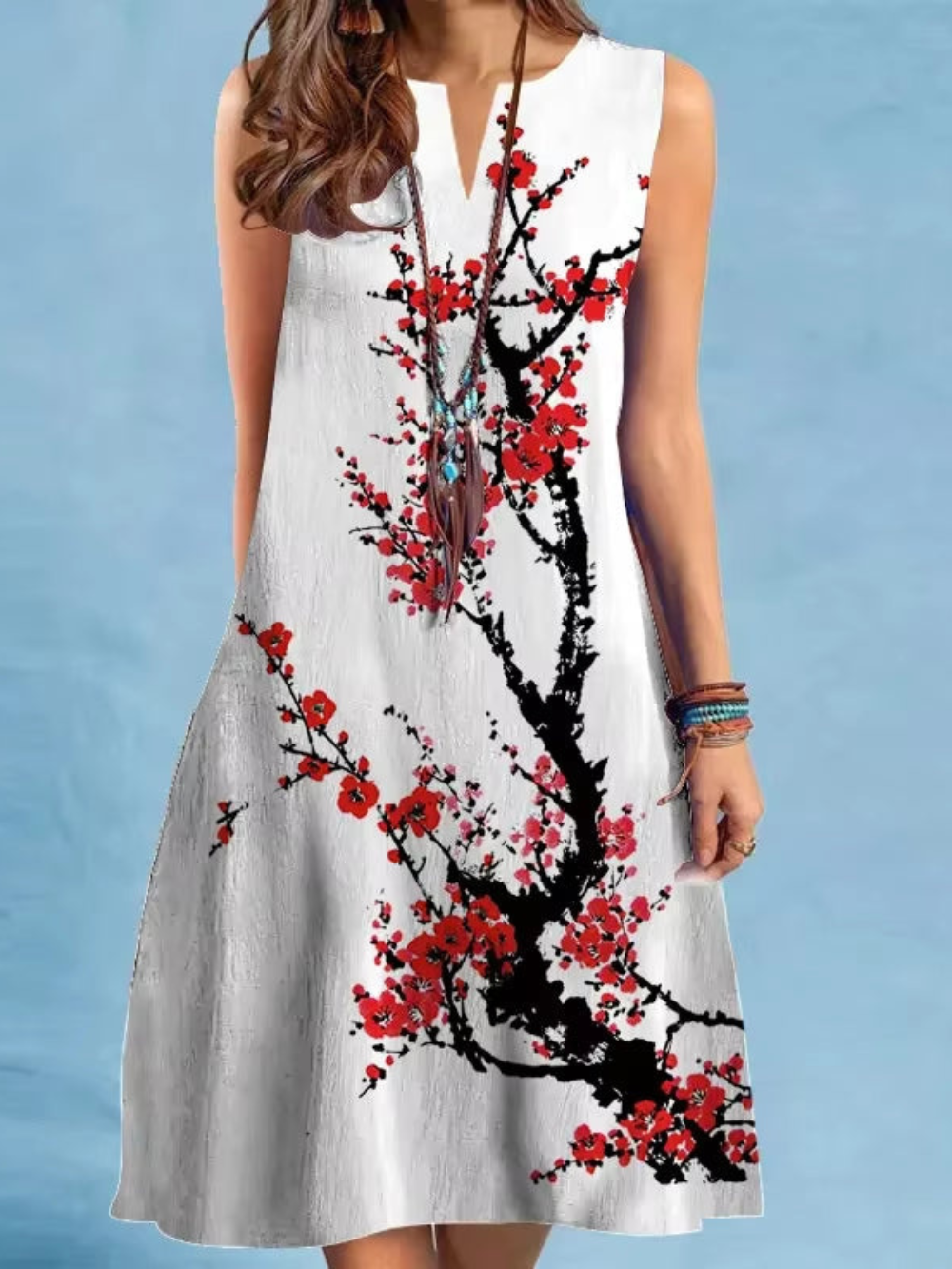 Eloise | Stilvolles Vintage Sommerkleid mit V-Ausschnitt