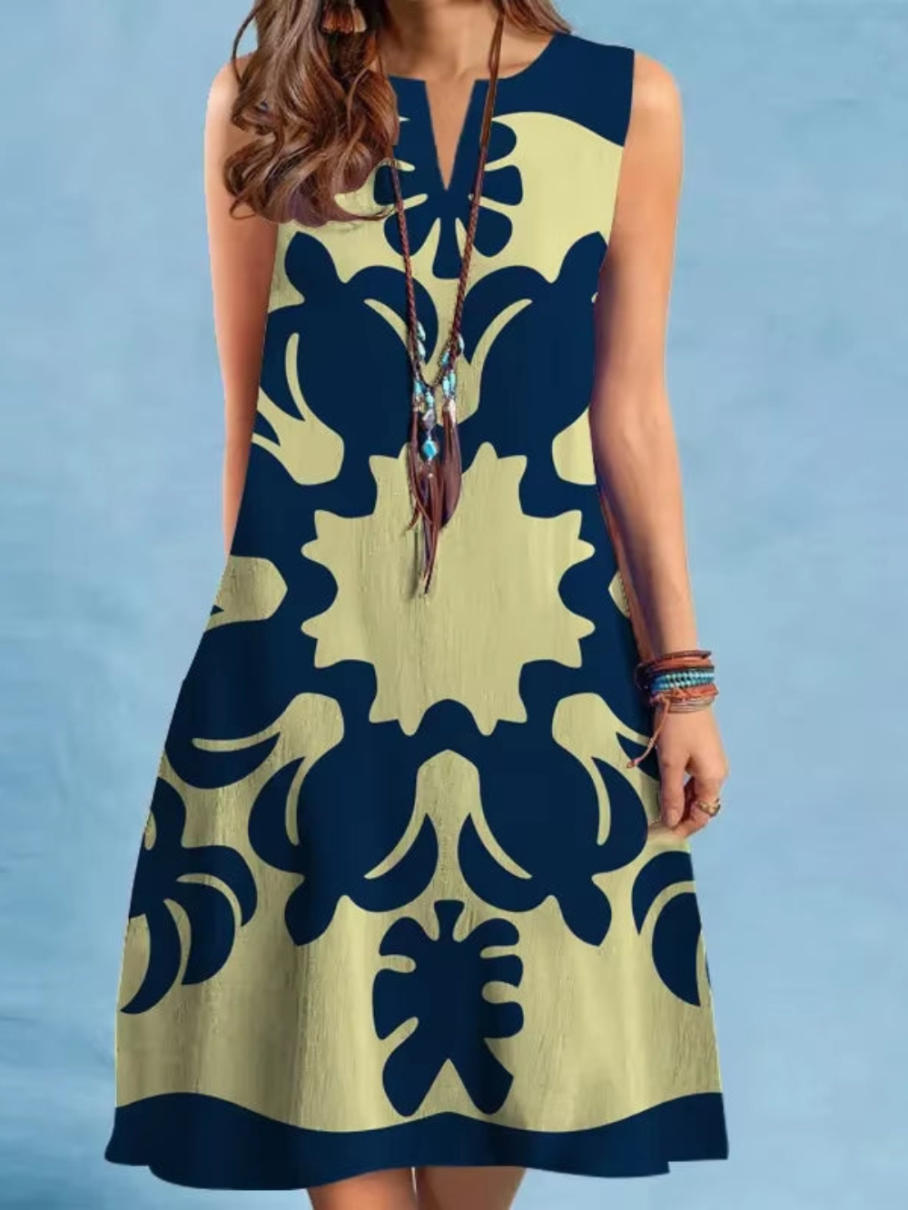 Eloise | Stilvolles Vintage Sommerkleid mit V-Ausschnitt