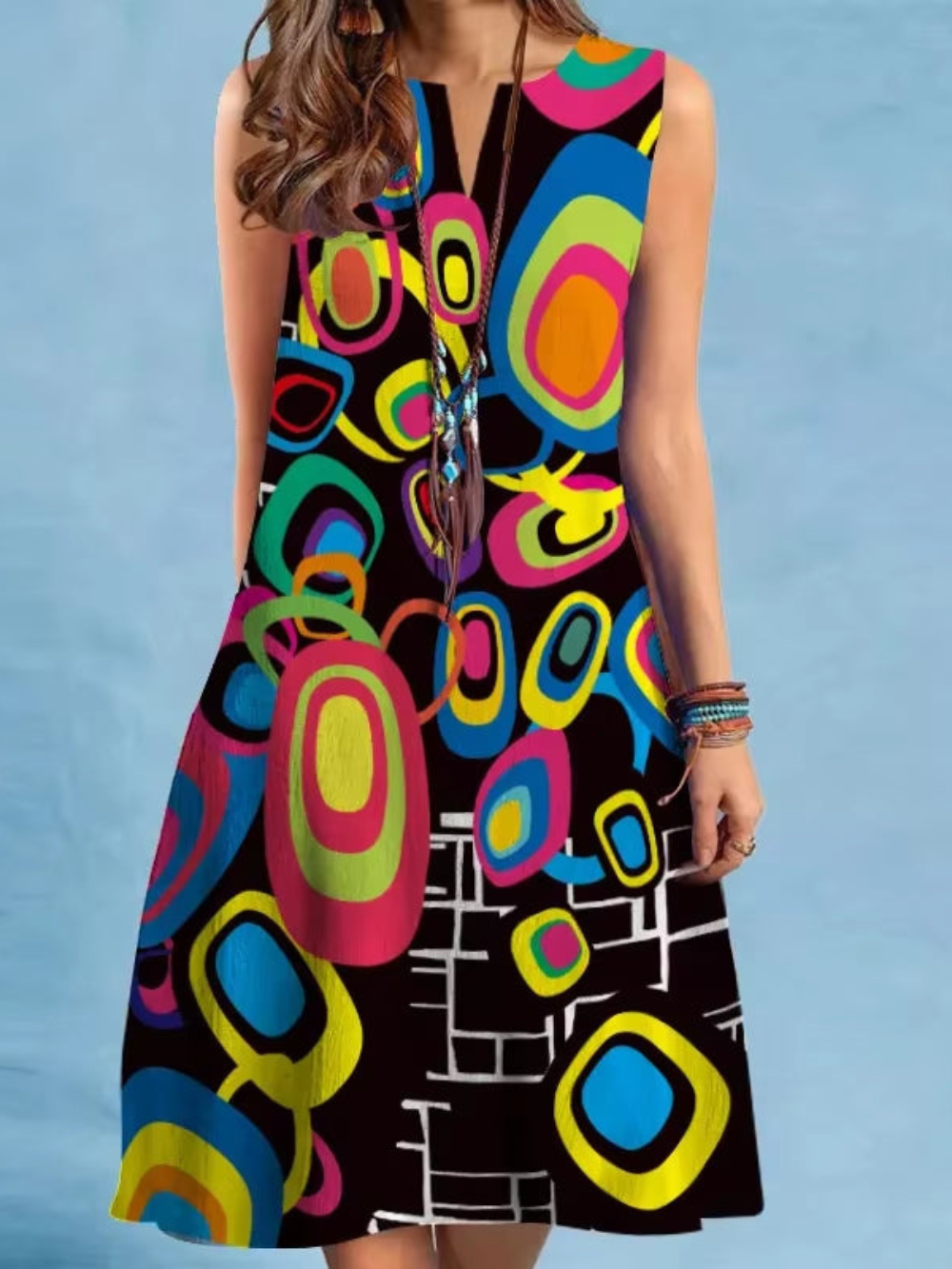 Eloise | Stilvolles Vintage Sommerkleid mit V-Ausschnitt