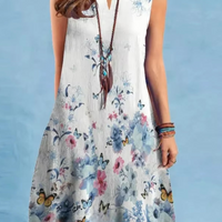 Eloise | Stilvolles Vintage Sommerkleid mit V-Ausschnitt