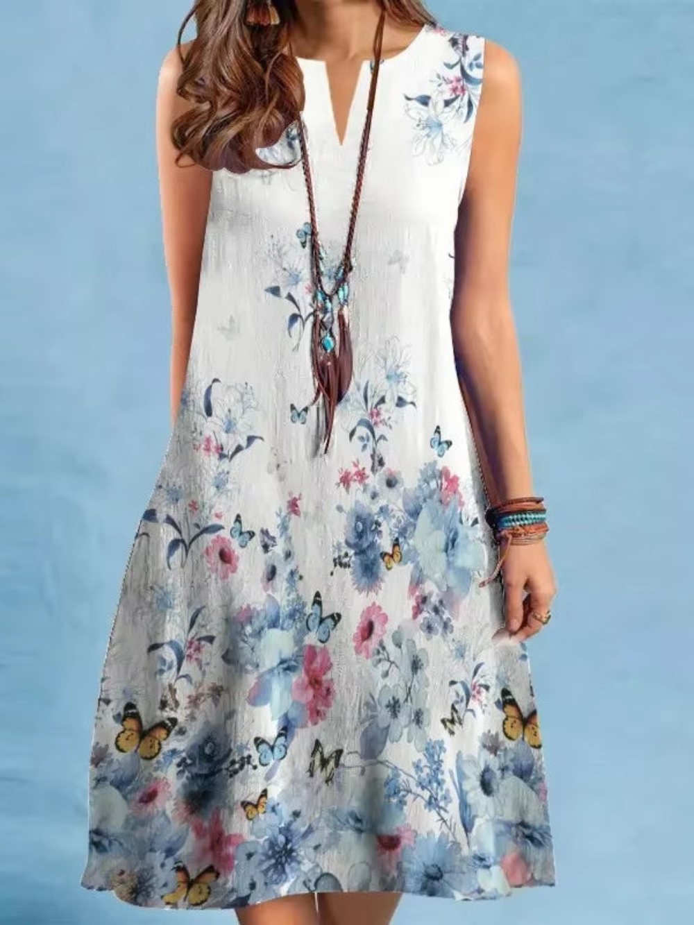 Eloise | Stilvolles Vintage Sommerkleid mit V-Ausschnitt