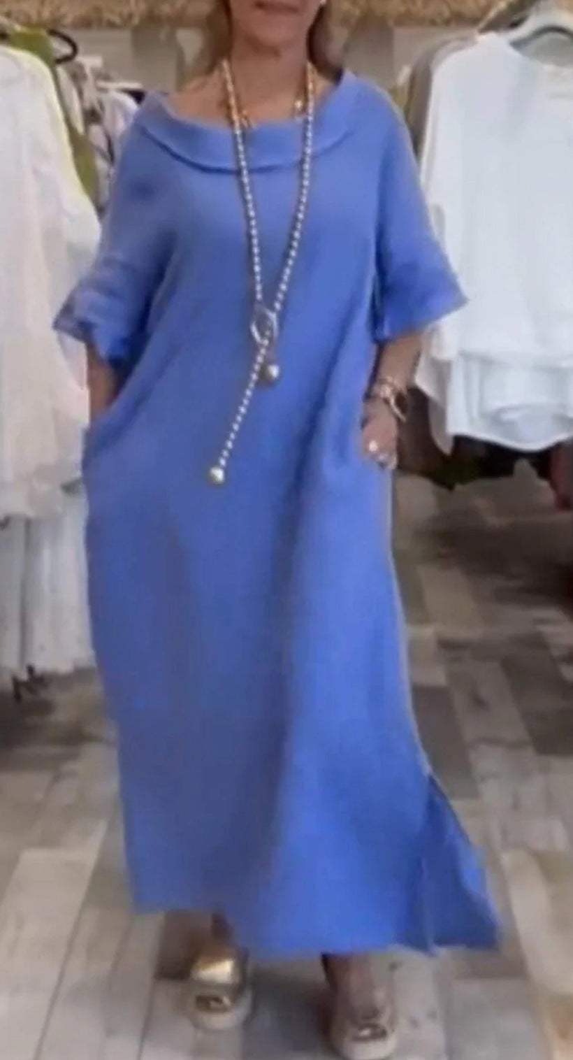 Kora™ | Maxikleid aus Baumwolle mit Schlitz und Taschen