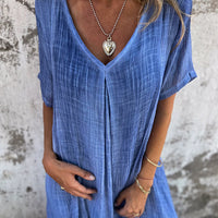 Nova | Bequemes V-Ausschnitt-Kleid mit losem Schnitt