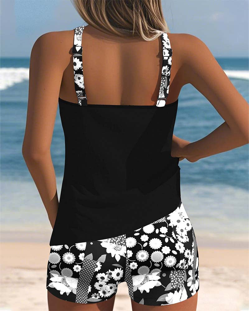 Sky | modisches Tankini-Set mit bedrucktem Boxer
