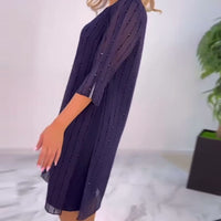 Maia | Einfarbiges plissiertes Kleid für Damen