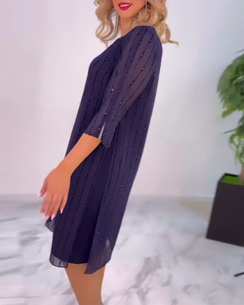 Maia | Einfarbiges plissiertes Kleid für Damen