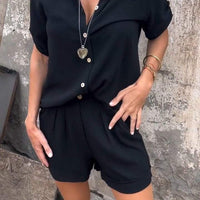 Elzie | Luftiger Shirt-Anzug mit Reverskragen