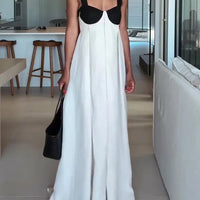 Ria | Zweifarbiges Bustier-Maxikleid