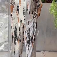 Kirsten | stilvoller Satin-Freizeitanzug mit rundem Ausschnitt für Damen