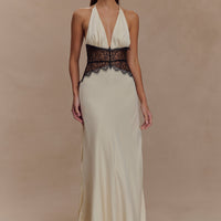 Cara | Spitzen- und Luxus-Halterkleid