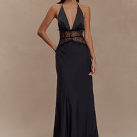 Agnes™ | Elegantes Maxikleid aus Satin und Spitze