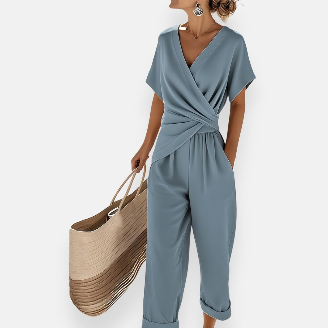 Evelinn | Drapierte Jumpsuit mit Knoten