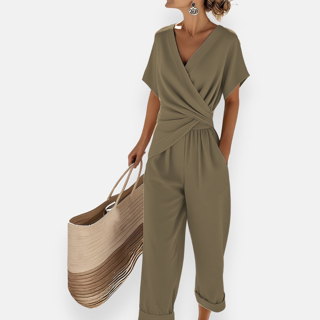 Evelinn | Drapierte Jumpsuit mit Knoten
