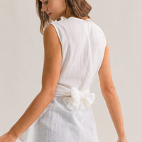 Elea | Weißes Tanktop mit Rückenschleife