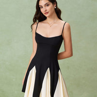 Zia | Schwarzes Slip-Minikleid