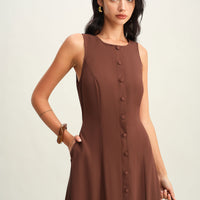 Bhaby | Ärmelloses Midikleid mit Knopfleiste