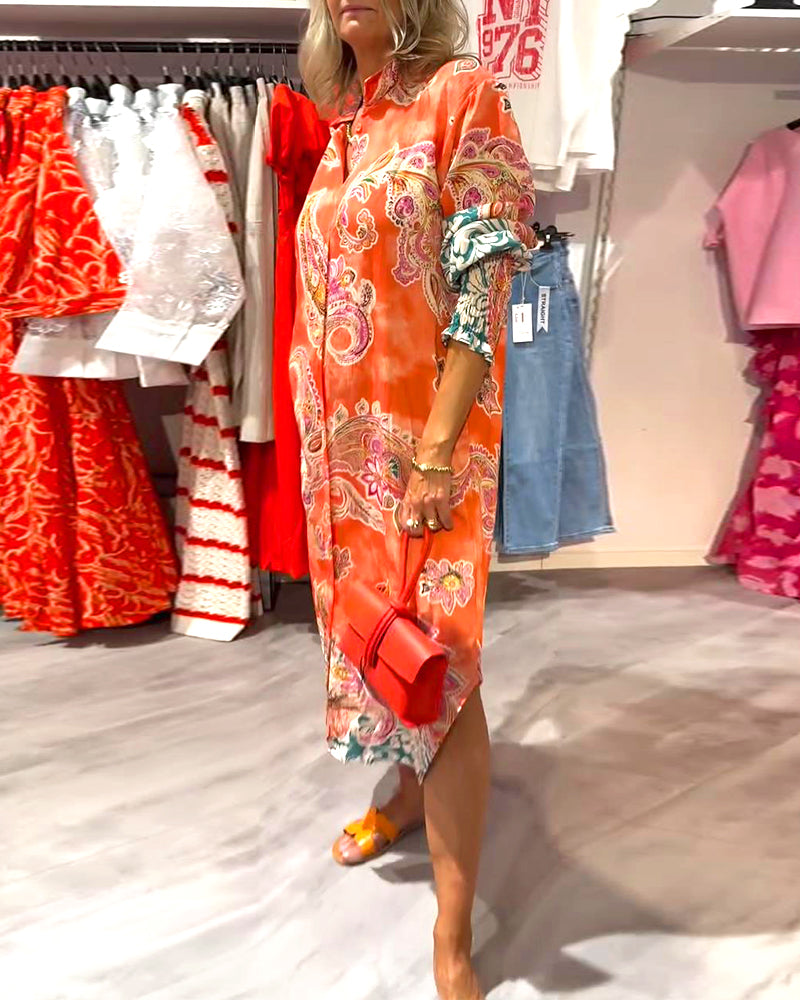 Alainy | Vibrierendes Midikleid mit Paisleymuster